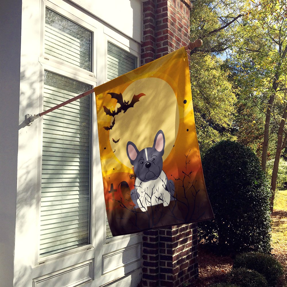 Drapeau de maison Caroline's Treasures BB4278CHF Halloween bouledogue français noir et blanc, toile, grande taille, multicolore