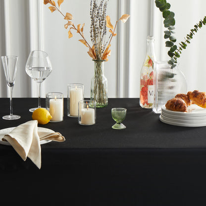 Mysky Home Table Cloth 60x102 Inch Black Tablecloth for 6 Foot Table Washable Polyester Rectangle Tablecloth for Buffet Table, Parties, Holiday Dinner, Wedding 🍁 All In One Marketplace Canada