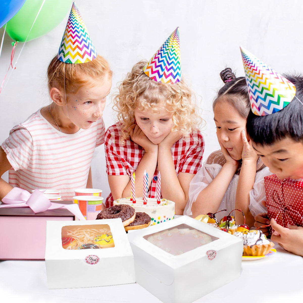 ZKKZOMA 3 Set 10x10x5 Inches Cake Boxes with Boards 🍁 All In One Marketplace Canada