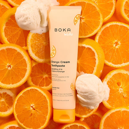 Boka Fluoride Free Toothpaste, Nano Hydroxyapatite, Training Toothpaste - Orange Cream Flavor, 4 Fl Oz (113g) 1Pk