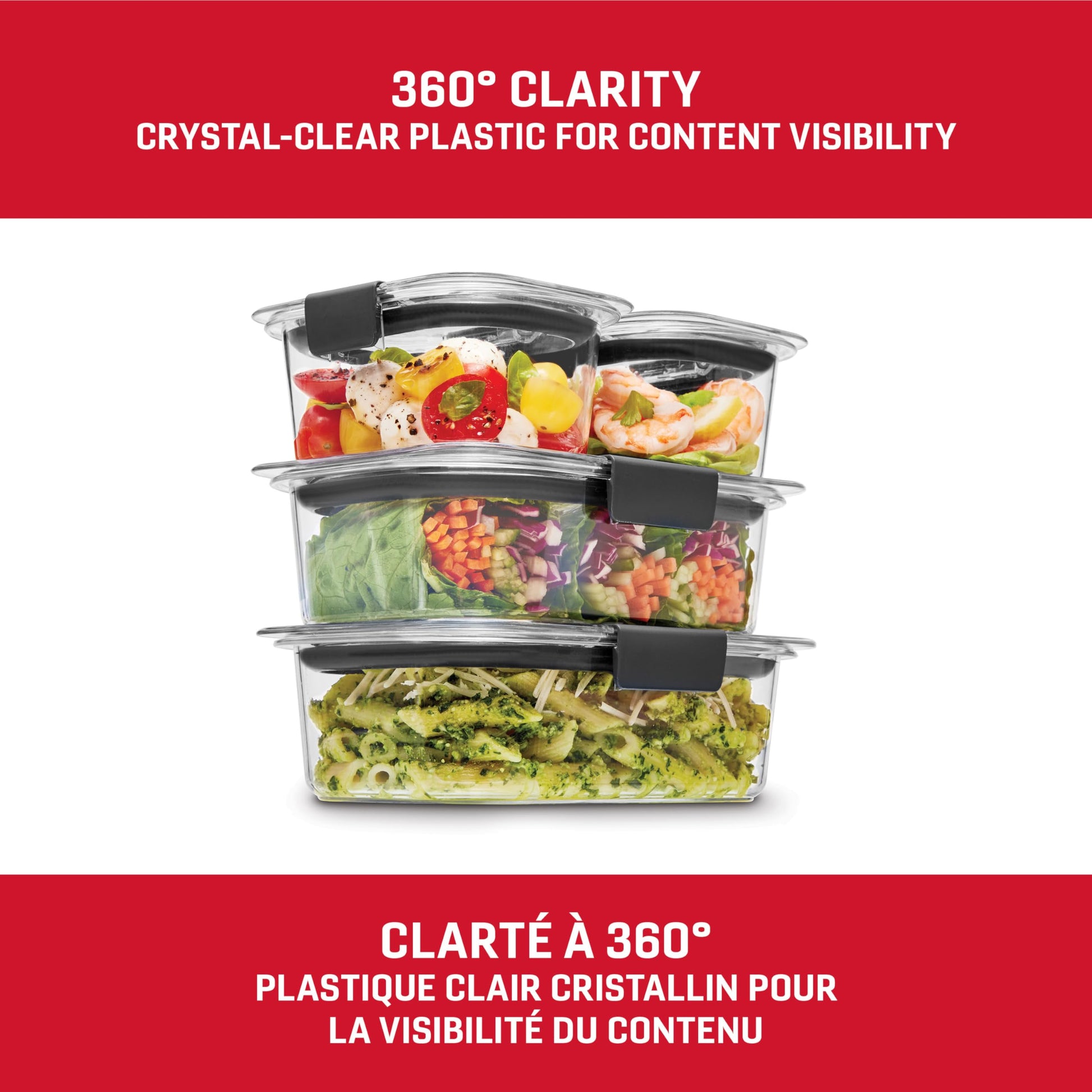 Rubbermaid 44-Piece Brilliance Food Storage Containers with Lids for Lunch, Meal Prep and Leftovers, Dishwasher Safe, Leak-Proof & BPA-Free