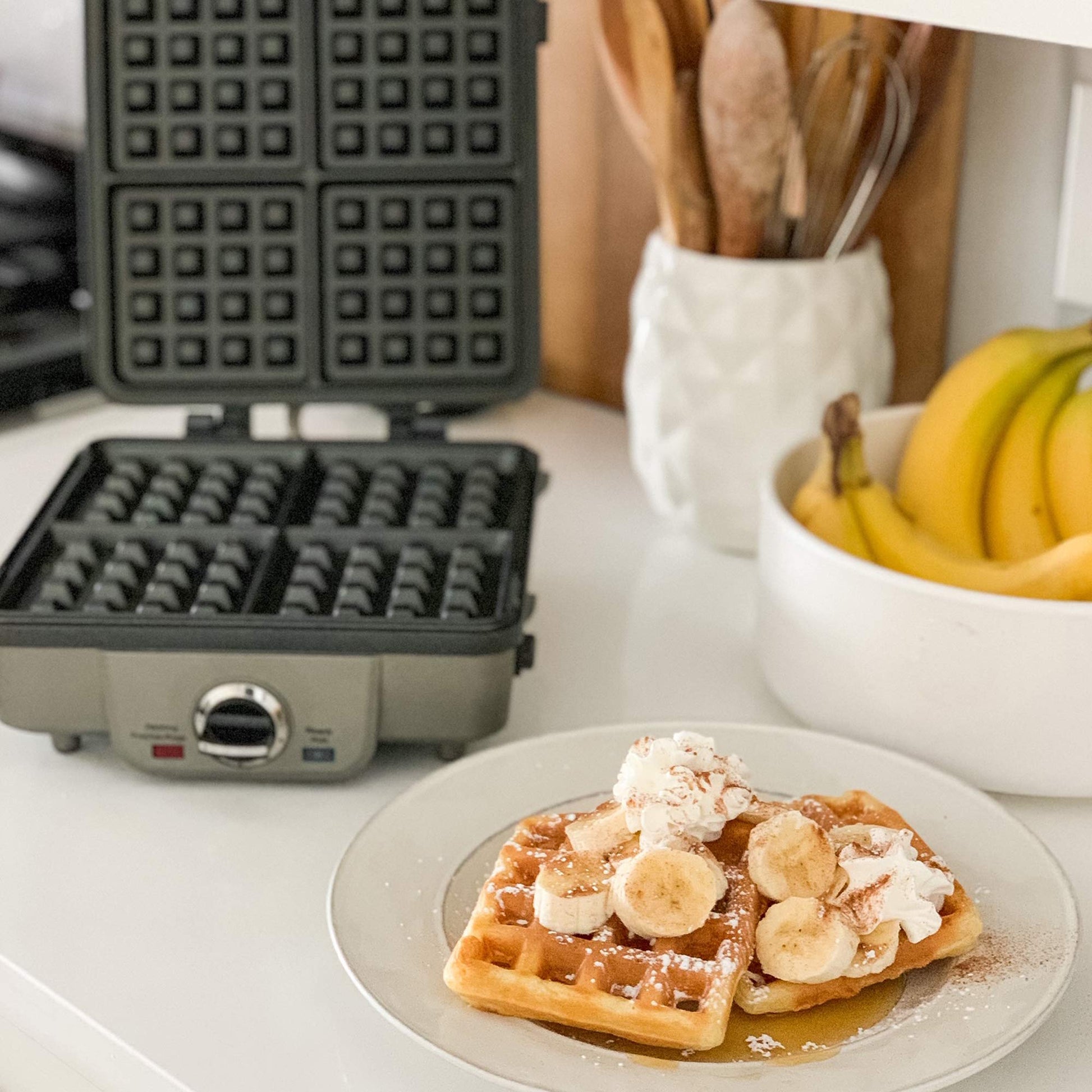 Cuisinart Belgian Waffle Maker with Pancake Plate, Non-Stick Removable Plates, Silver, WAF-350C - Available at All In One Marketplace Canada