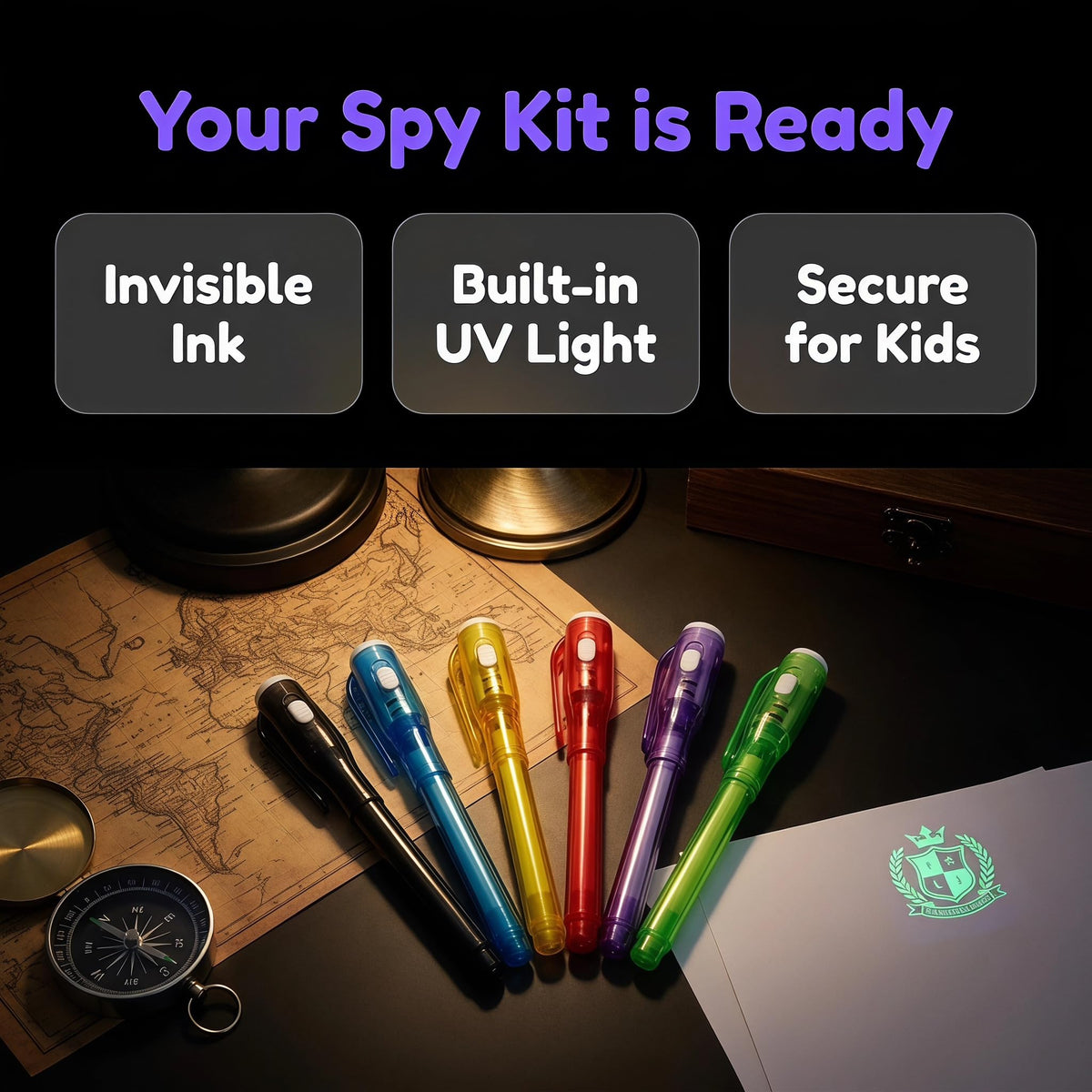 Invisible Ink Pens for Kids Party Favors,12pcs Magic Spy Pens with UV Light 🍁 All In One Marketplace Canada