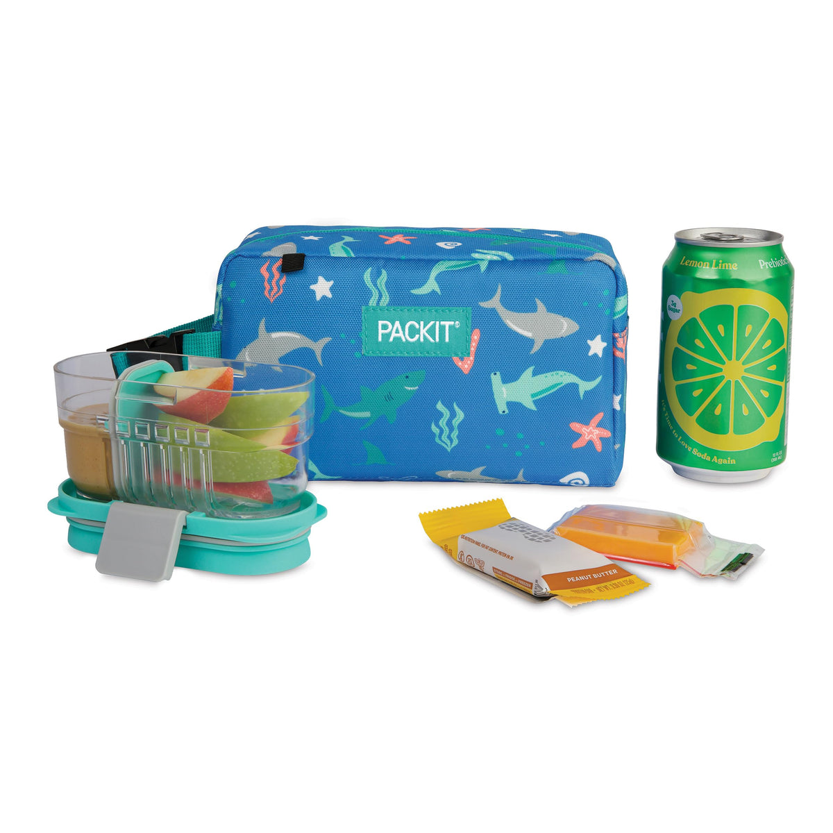 PackIt Freezable Snack Box, Sea Shark
