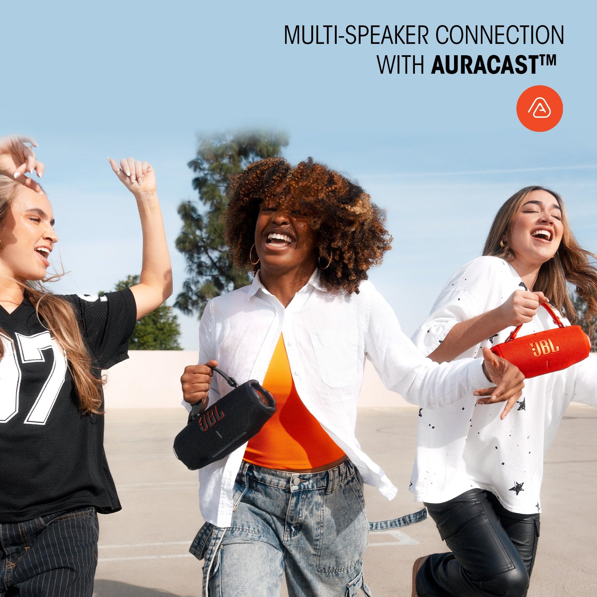 JBL Charge 6 - Portable Waterproof & Drop-Proof Bluetooth Speaker, Bold Pro Sound with AI Sound Boost, 28Hrs of Playtime, Built-in powerbank & Comes with a Sturdy/Removable Carrying Strap (Orange)
