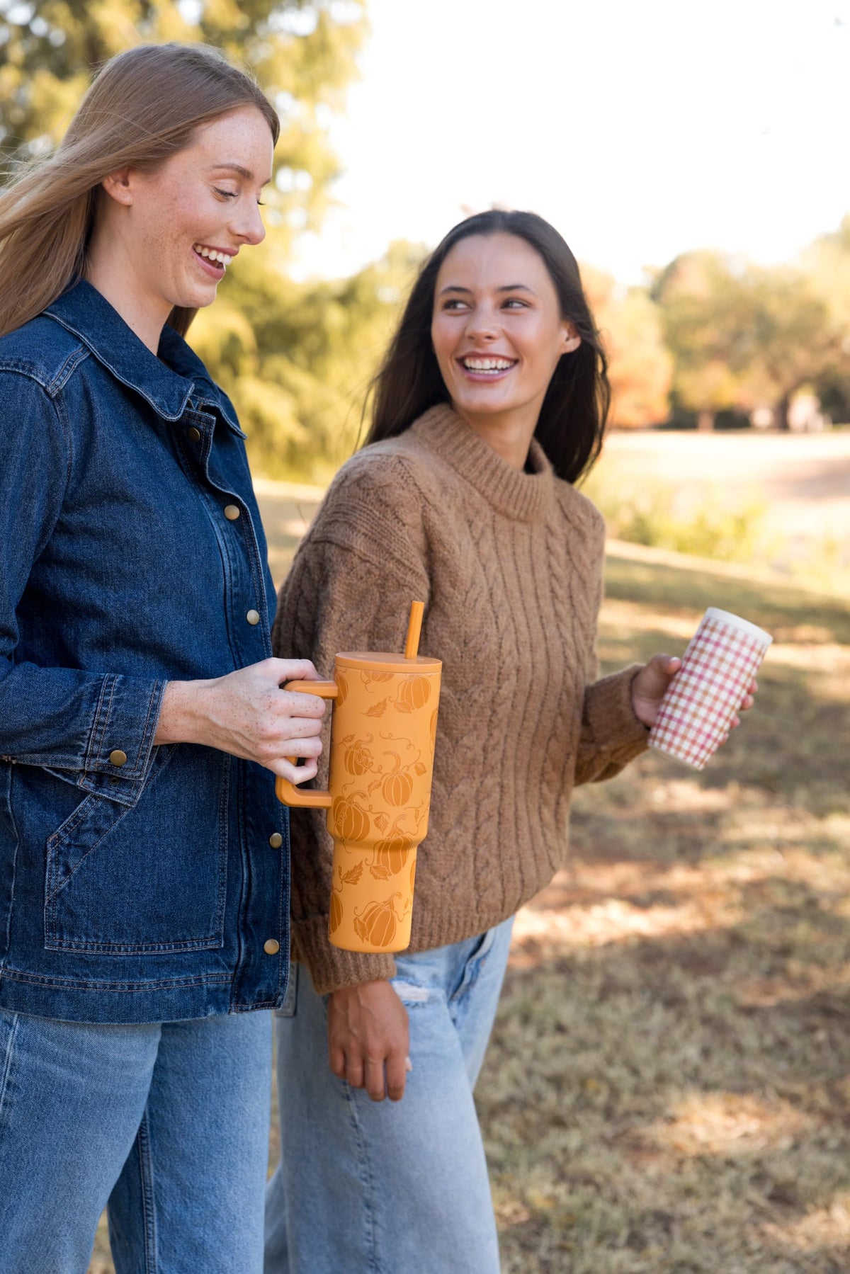 Simple Modern Halloween Tumbler with Handle | 40oz | Pumpkin