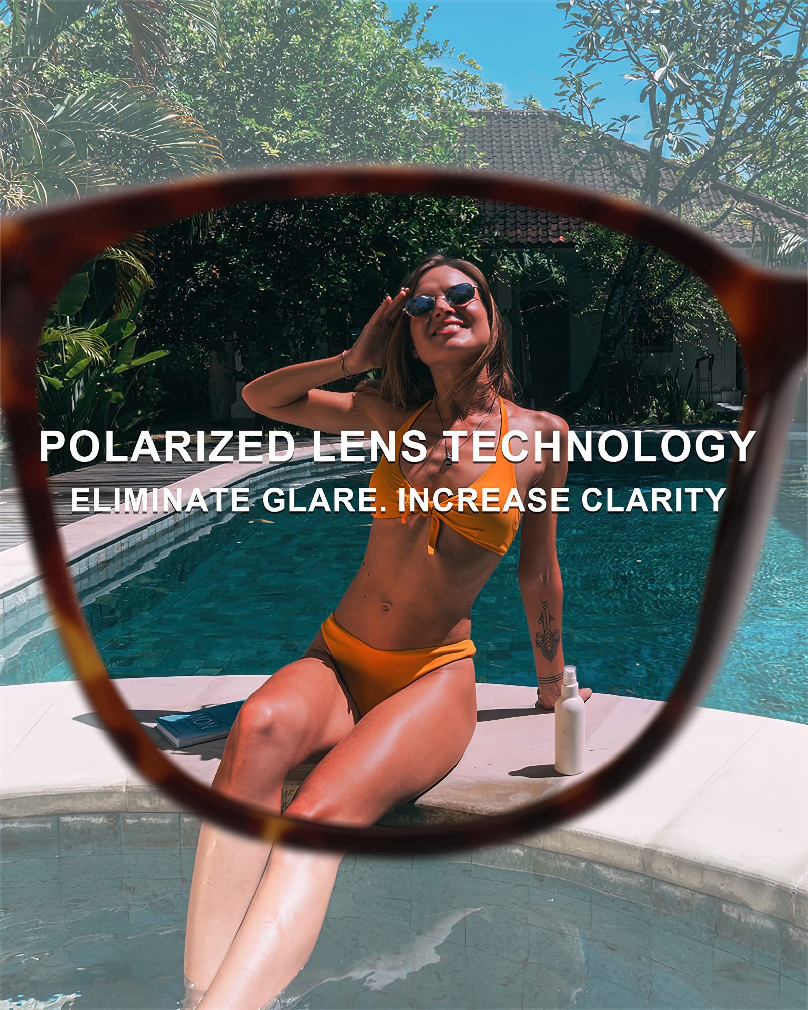 FIMILU 2 Packs Sunglasses for Women Polarized UV400 Protection Lens Big Frame Fashion Glasses Trendy Stylish Shade - Available at All In One Marketplace Canada