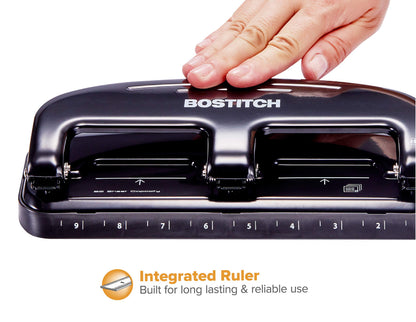 Bostitch Office EZ Squeeze 20 Sheet Standard 3 Hole Punch, Metal Construction, Silver/Black (HP20) Bostitch