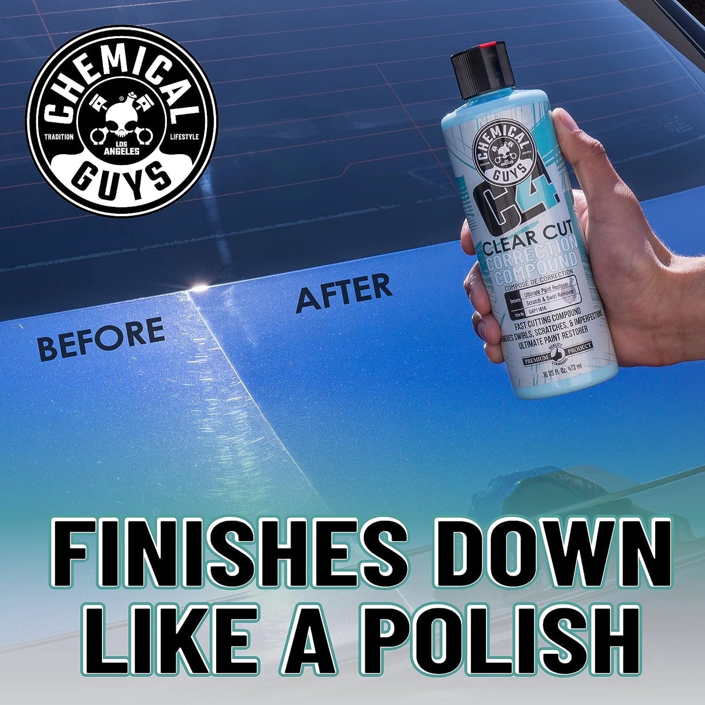 Chemical Guys C4 Clear Cut Correction Compound & P4 Precision Polish Kit (Safe for Cars, Trucks, SUVs, RVs, Motorcycles, & More) 2 x 473 ml Bottles 🍁 All In One Marketplace Canada