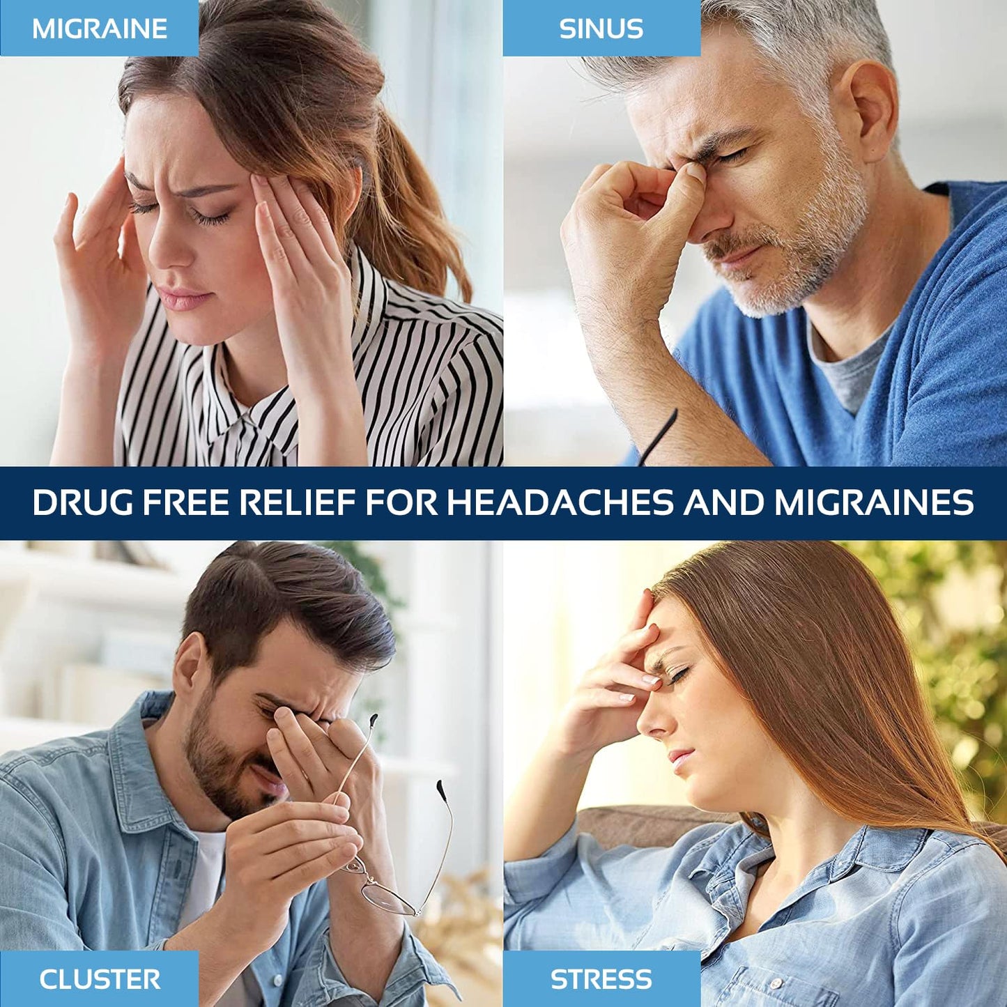 AllSett Health Headache Migraine Relief Cap - Cold Headache Hat for Migraine | Patented Headache Mask & Migraine Hat -Hot and Cold Therapy Cap for Puffy Eyes, Tension, Sinus and Stress Relief