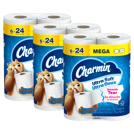Charmin Toilet Paper Ultra Soft, 18 Mega Rolls = 72 Regular Rolls