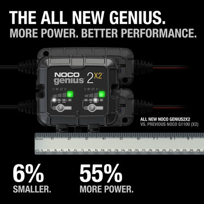 NOCO GENIUS2X2 6/12V 2-Bank Battery Charger, Trickle Charger & Maintainer NOCO
