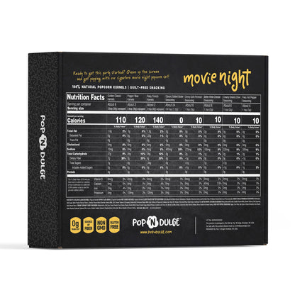 Pop n' Dulge Movie Night Popcorn Kit - 16 Pack with 5 Gourmet Kernels & 5 Seasonings