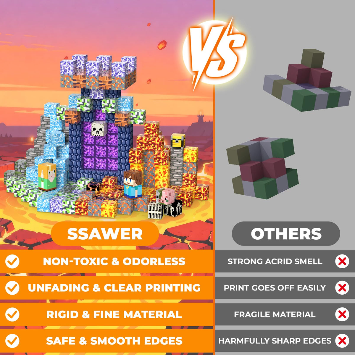 SSAWER Magnetic Blocks, 100PCS Toys Building Blocks Cubes Gifts for Girls 🍁 All In One Marketplace Canada