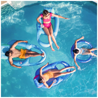 SwimWays Spring Float Premium Papasan Pool Lounger, Inflatable Pool Floats Adult with Fast Inflation for Ages 15 & Up SwimWays