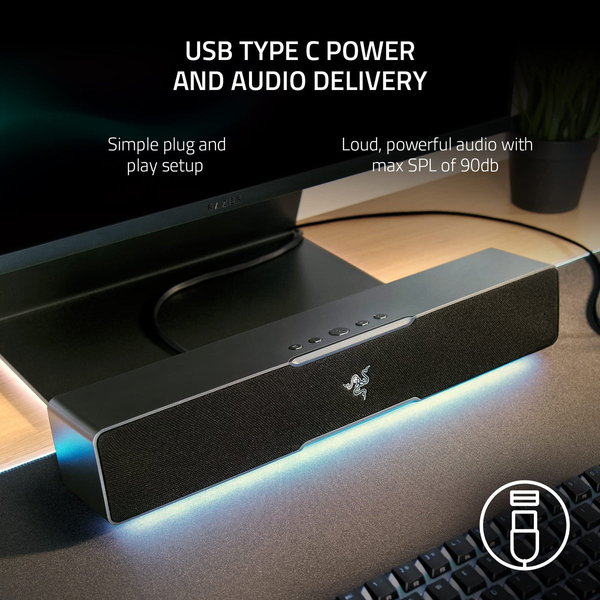 Razer Leviathan V2 X, PC Soundbar with Full-Range Drivers, Black