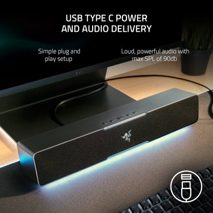 Razer Leviathan V2 X, PC Soundbar with Full-Range Drivers, Black