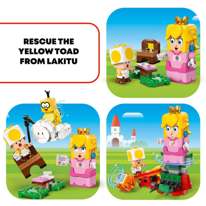 LEGO Super Mario Adventures with Interactive Peach Princess Toy, Super Mario Playset for Kids, Yellow Toad Figure, Nintendo Toy Gift for Girls, Boys and Any Gamers Ages 6 and Up, 71441 LEGO