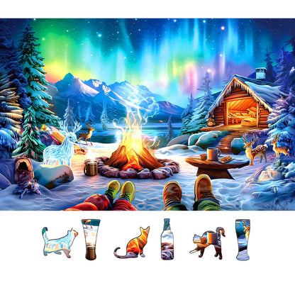 Aurora Winter Camp 500 Piece Puzzle for Adults with Letters on Back 🍁 All In One Marketplace Canada