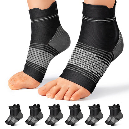 Plantar Fasciitis Sock (6 Pairs) for Men and Women, Ankle Brace Compression Socks with Arch Support for Achilles Tendonitis, Heel Pain, Swelling & Arthritis Relief, Black, Large - Available at All In One Marketplace Canada