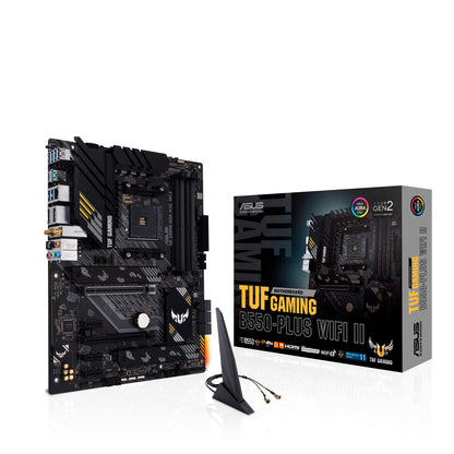ASUS TUF Gaming B550-PLUS WiFi II AMD AM4 (3rd Gen Ryzen™) ATX Motherboard (PCIe 4.0, WiFi 6, 2.5Gb LAN, BIOS Flashback, USB 3.2 Gen 2, Addressable Gen 2 RGB Header and Aura Sync) Asus