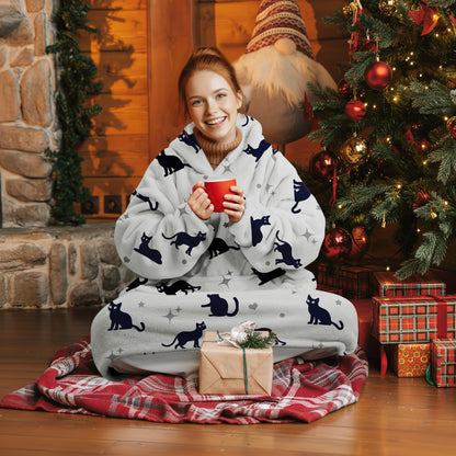 Queenshin Oversized Wearable Blanket Fluffy Hoodie for Women Men Girls Cat 🍁 All In One Marketplace Canada