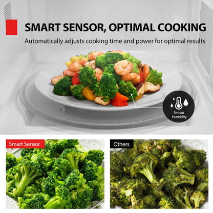 TOSHIBA ML-EM31P(SS)/CA Microwave Oven with Smart Sensor, Easy Clean Interior, ECO Mode, and Sound On/Off, 1.2 Cu. ft, Stainless Steel - Available at All In One Marketplace Canada