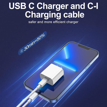 iPhone Charger Apple Charger, [Apple MFi Certified]2 Pack Apple Type C Wall Charger Block with 2 Pack [6FT&10FT] Long USB C to Lightning Cable for iPhone 14/13/12/12 Pro Max/11/Xs Max/XR/X,AirPods Pro - Available at All In One Marketplace Canada