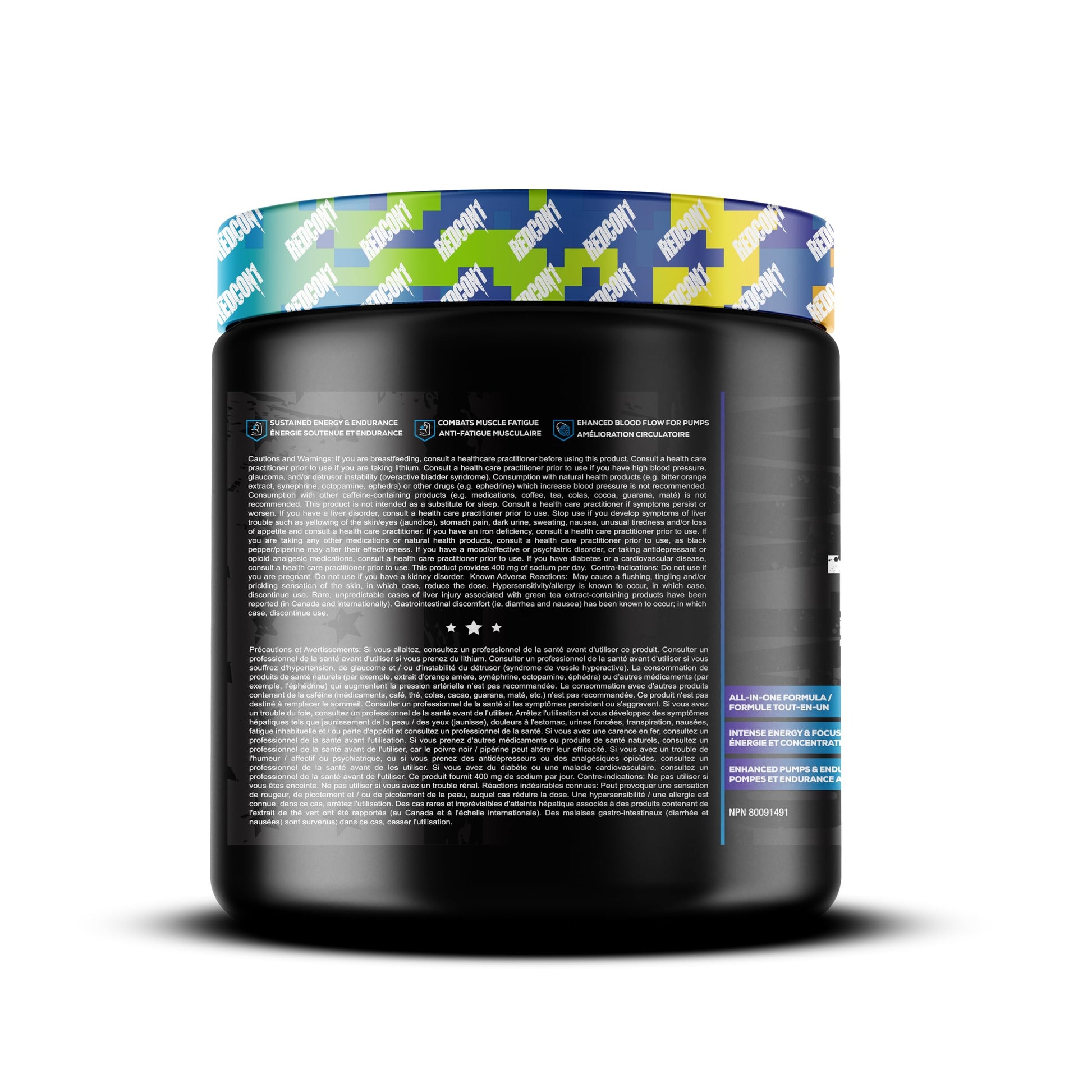REDCON1 Total War Pre Workout Powder, Rainbow Candy - Beta Alanine + Citrulline Malate Vegan & Keto Friendly Preworkout for Men & Women with 250mg of Caffeine - Fast Acting HMB (30 Servings) Redcon1