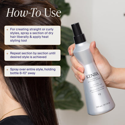 Kenra Thermal Styling Spray 19 | Heat Protectant Spray for Blow Drying & Flat Iron Use | Flexible Hold | 300 mL Kenra