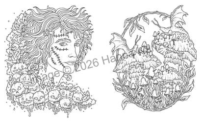 Halloween : Livre de coloriage pour adultes à couverture rigide avec papier épais de haute qualité