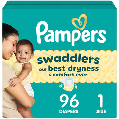 Pampers Swaddlers Diapers, Size S1, Absorbent, Keeps Baby Dry and Comfortable, Skin Safe Disposable Baby Diaper, 1 Pack (Count of 96) 🍁 All In One Marketplace Canada