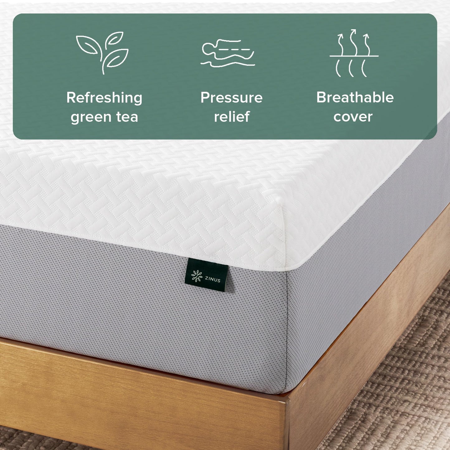 Zinus Full Mattress - 8 Inch Green Tea Essential Memory Foam Mattress, Affordable Mattress, Pressure Relief, CertiPUR-US Certified Foam, Mattress in a Box, 10-Year Warranty, Full Size Zinus