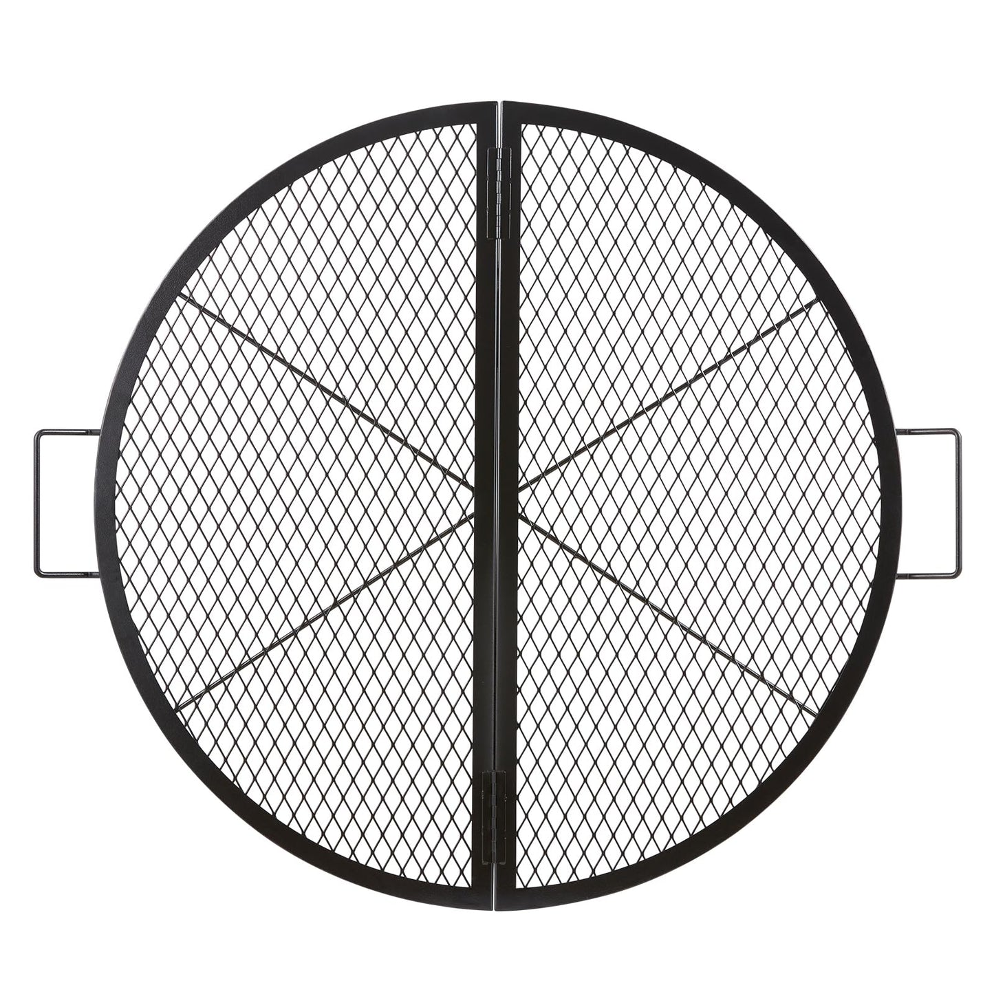 VEVOR X-Marks Fire Pit Grill Grate, Foldable Round Cooking Grate, Heavy Duty Steel Campfire BBQ Grill Grid with Handle and Support X Wire, Portable Camping Cookware for Outside Party, 36 Inch Black VEVOR