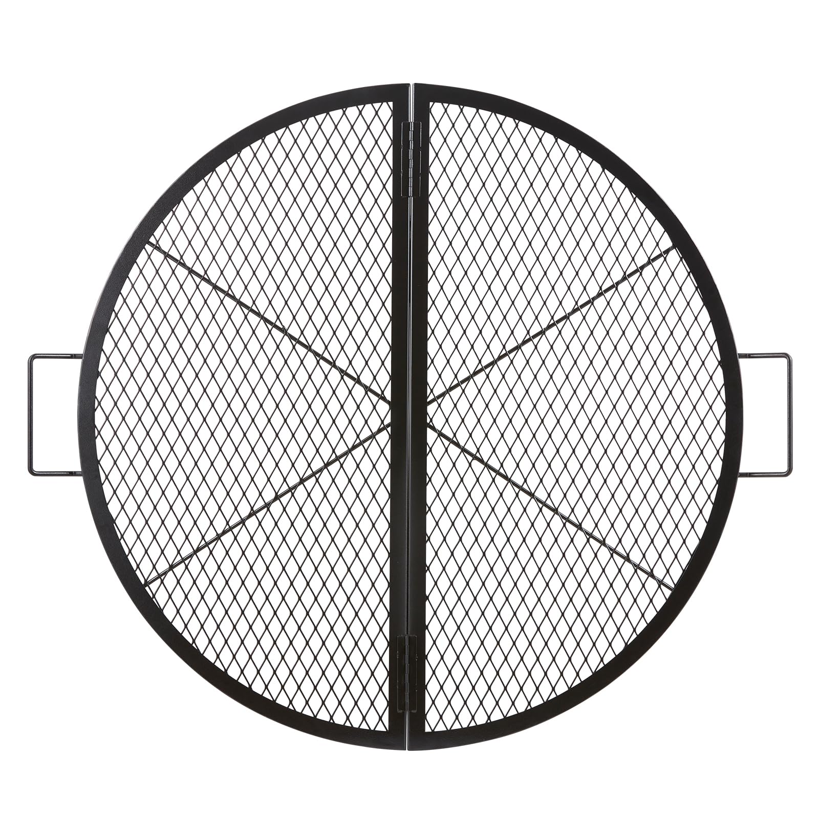 VEVOR X-Marks Fire Pit Grill Grate, Foldable Round Cooking Grate, Heavy Duty Steel Campfire BBQ Grill Grid with Handle and Support X Wire, Portable Camping Cookware for Outside Party, 36 Inch Black VEVOR