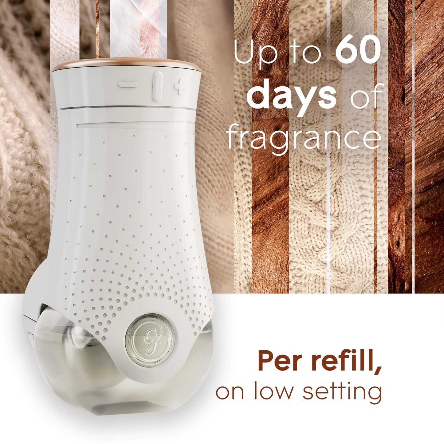 Glade PlugIns Air Freshener Refill Oil, Long Lasting Scented Plug In with Essential Oils for Home, Bathroom & Kitchens, Cashmere Woods, 10 Refills Glade