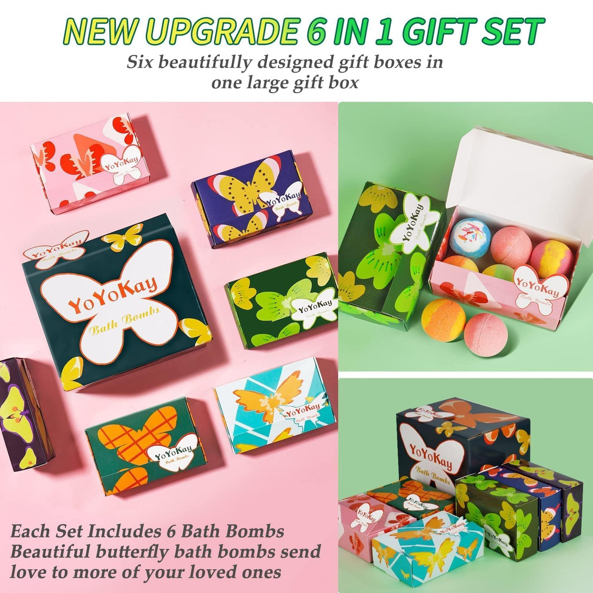 YoYokay Bath Bombs Christmas Gift Set - 36 Organic Bath Bombs with Natural Essential Oils, Bath Salts to Moisturize Skin and Stress Relief, Stocking Stuffers for Women Kids Girls 🍁 All In One Marketplace Canada