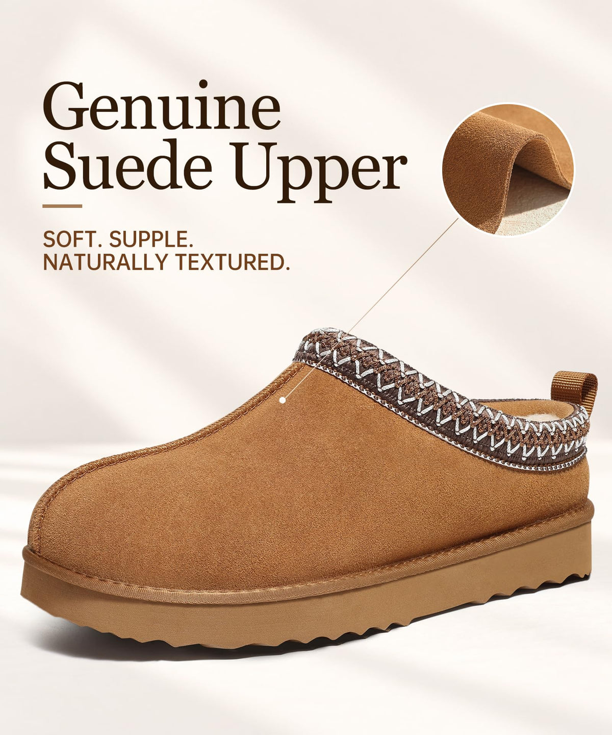 Litfun Women's Genuine Suede Fur Lined Slippers Fuzzy Winter House Shoes 🍁 All In One Marketplace Canada