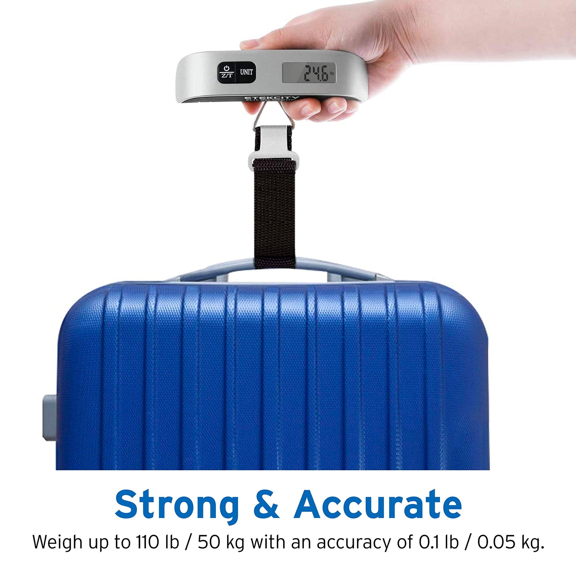 Etekcity Digital Hanging Luggage Scale, Portable Handheld, Suitcase Scale with Rubber Paint, Temperature Sensor, 110 Pounds - Available at All In One Marketplace Canada