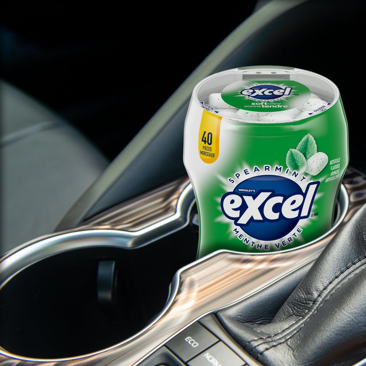EXCEL, Spearmint Flavoured Sugar Free Soft Chew Gum, 40 Pieces, 6 Bottles