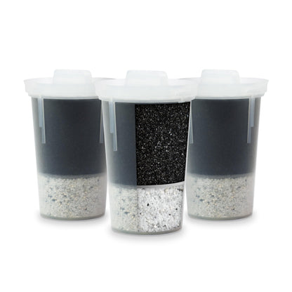 Santevia MINA Alkaline Water Filter Value Pack | 3-Pack At Home Water Pitcher Filter Adds Minerals and Makes Alkaline Water | Chlorine and Lead Water Filter| Made In Canada