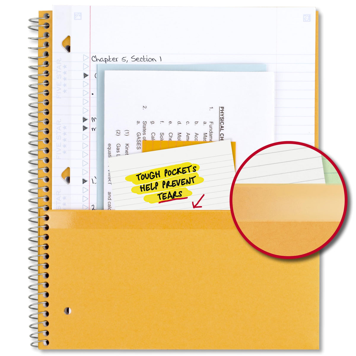 Five Star Spiral Notebook + Study App, 5 Subject, College Ruled Paper, 8-1/2" x 11", 200 Sheets, Fights Ink Bleed, Water Resistant Cover, Amethyst Purple (38748)