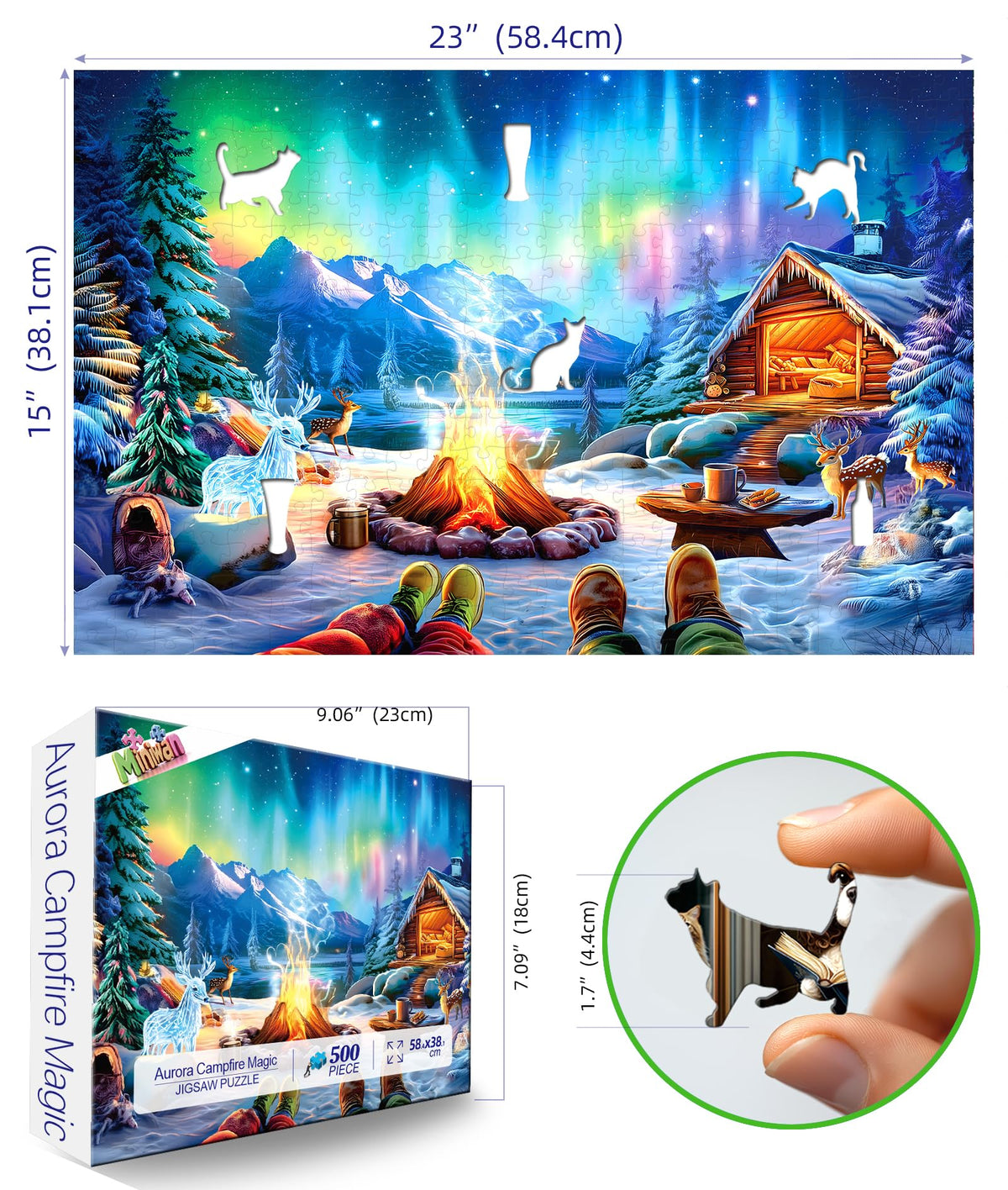 Aurora Winter Camp 500 Piece Puzzle for Adults with Letters on Back 🍁 All In One Marketplace Canada