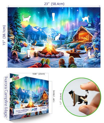 Aurora Winter Camp 500 Piece Puzzle for Adults with Letters on Back 🍁 All In One Marketplace Canada