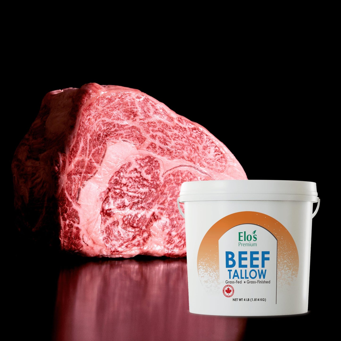 Elo's Premium Beef Tallow 4lb | Canadian-Sourced Rendered Beef Fat | Perfect for Cooking, Frying & Baking | Keto & Paleo Friendly
