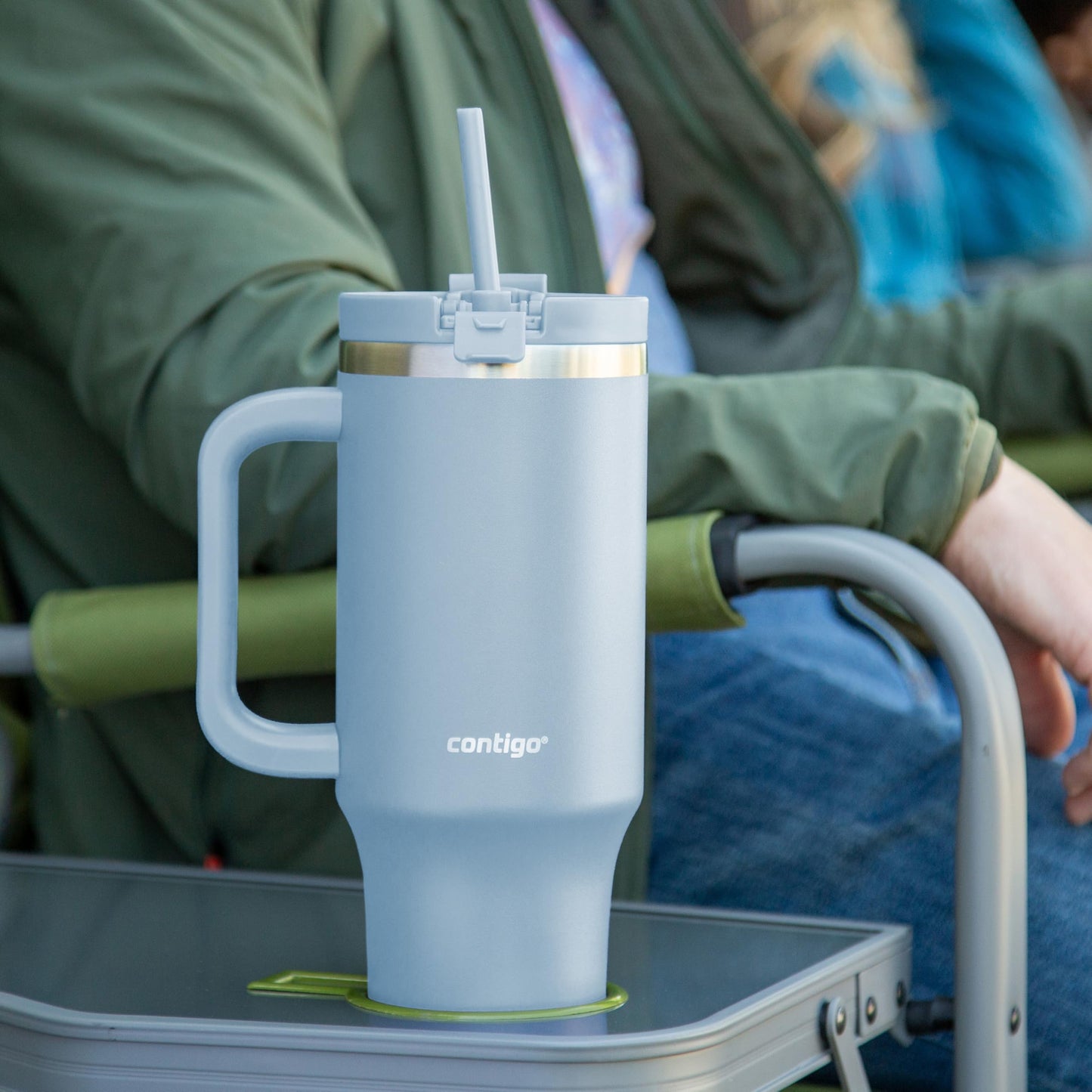 Contigo Streeterville Tumbler Giftset, 40 oz (1.18 L), Insulated Stainless Steel Water Bottle with Straw, Lid and Handle, Glacier & Indigo, 2 Pack 🍁 All In One Marketplace Canada