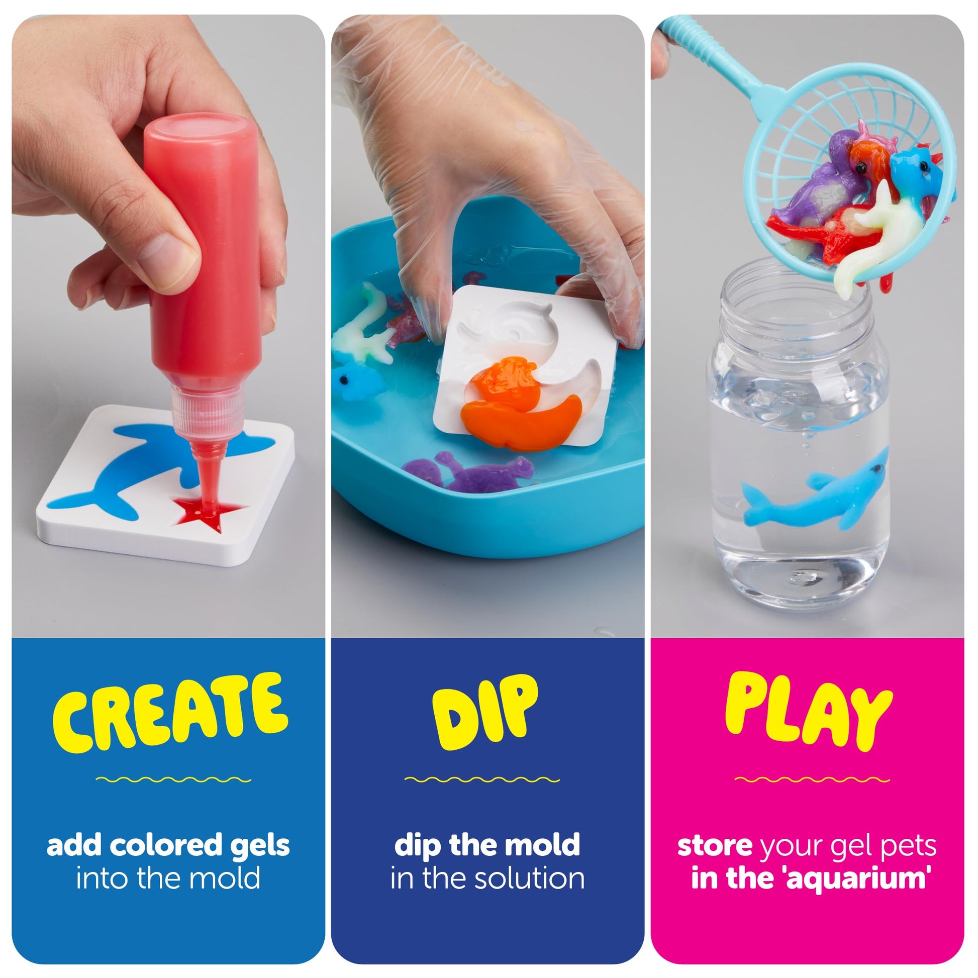 Dan&Darci Aqua Fairy Water Gel Kit for Kids - Craft for Kids - Magic Elf Toy Kits - Waters Pets - DIY Squishy Maker - Make Your Own Squishies Toys Crafts for Boys & Girls Ages 6-12