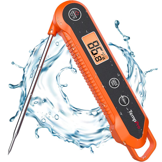 TempPro Digital Instant Read Meat Thermometer for Grilling Waterproof Kitchen Food Thermometer with Calibration Backlight Baking Bread Candy Thermometer Cooking Tools Utensils (Previously ThermoPro)