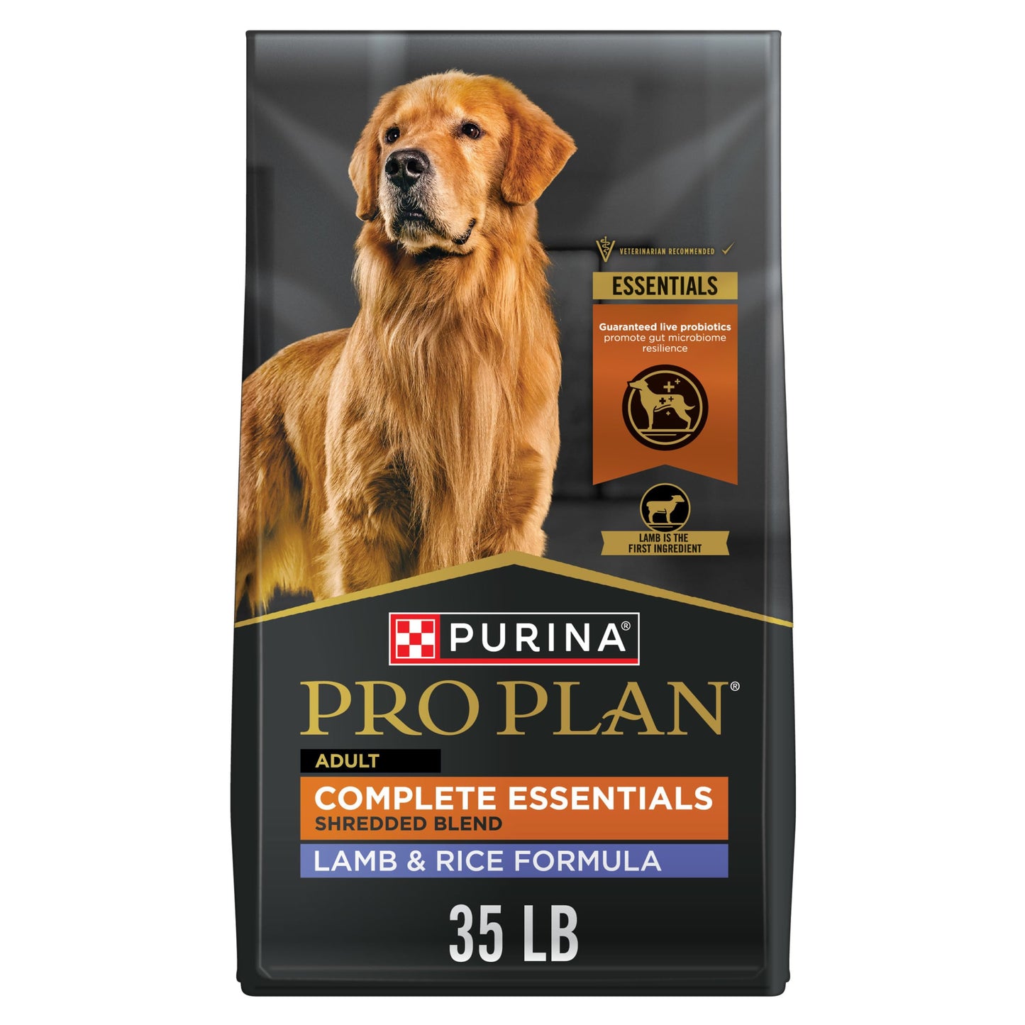 Purina Pro Plan Dry Dog Food, Complete Essentials Shredded Blend Lamb & Rice - 15.9 kg Bag (1 Pack) Pro Plan
