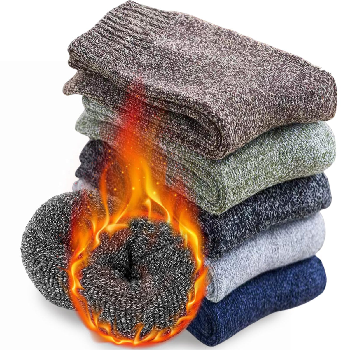 Josnown Warm Wool Blend Socks for Women 5 Pairs Thick Thermal Winter Socks 🍁 All In One Marketplace Canada